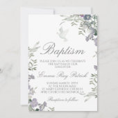 Aquarelle Floral Baptism Invitation (Devant)