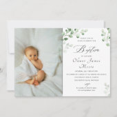 Aquarelle Floral Baptism Invitation (Devant)