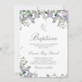 Aquarelle Floral Baptism Invitation (Devant)