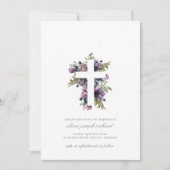 Aquarelle Floral Baptism Invitations (Devant)