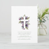 Aquarelle Floral Baptism Invitations (Debout devant)