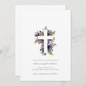Aquarelle Floral Baptism Invitations (Devant / Derrière)