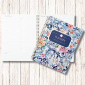 Aquarelle Floral Bleu Logo Moderne Monogramme