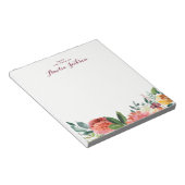 Aquarelle Floral Bloc-notes personnalisé Papier-no (Incliné)