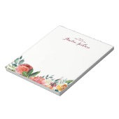 Aquarelle Floral Bloc-notes personnalisé Papier-no (Tourné)