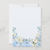 Aquarelle Floral Blue Boy Baptême Invitation (Dos)