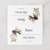 Aquarelle Floral Boho Chic cartes de table mariage (Extérieur déplié)