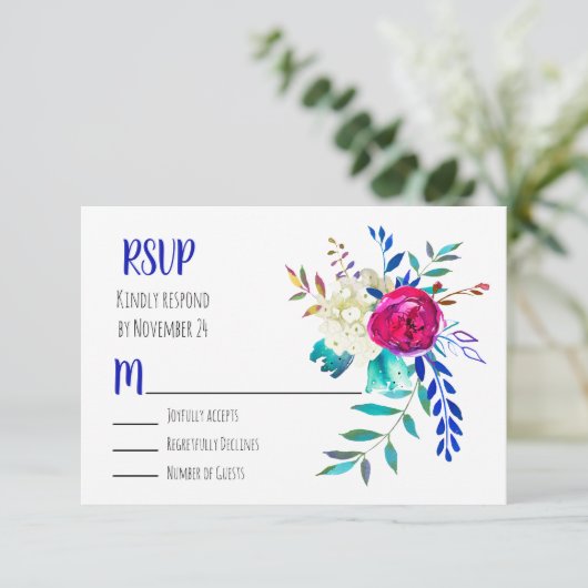 Aquarelle Floral Boho Chic RSVP (Debout devant)