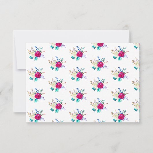 Aquarelle Floral Boho Chic RSVP (Dos)