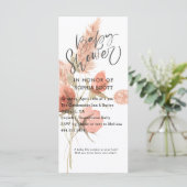 Aquarelle Floral Boho Girl Baby shower Invitation (Debout devant)