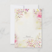 Aquarelle Floral Boho Vintage Wedding Carte RSVP (Dos)