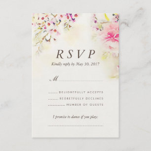 Aquarelle Floral Boho Vintage Wedding Carte RSVP
