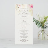 Aquarelle Floral Boho Vintage Wedding Menu (Debout devant)