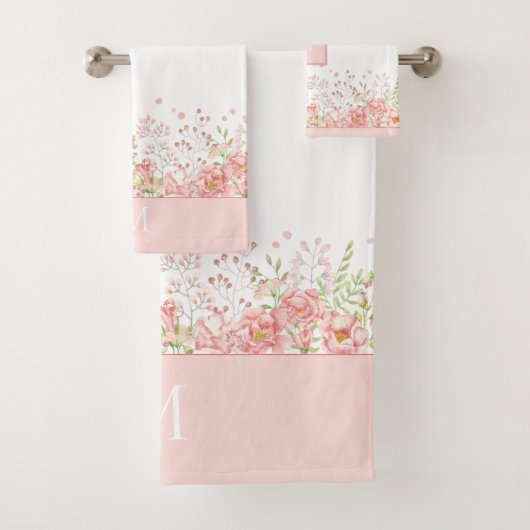 Aquarelle Floral Bordure Monogramme (En situation)