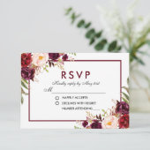 Aquarelle Floral Bourgogne Mariage RSVP B (Debout devant)