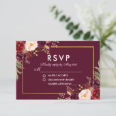 Aquarelle Floral Bourgogne Mariage RSVP BG (Debout devant)