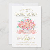 Aquarelle Floral Bridal Shower Invitation ID302 (Devant)