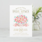 Aquarelle Floral Bridal Shower Invitation ID302 (Debout devant)