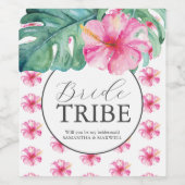 Aquarelle Floral Bridesmaid Proposition Étiquette (Étiquettes simples)