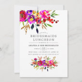 Aquarelle Floral Bridesmaitres déjeuner Invitation (Devant)