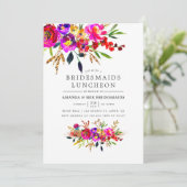 Aquarelle Floral Bridesmaitres déjeuner Invitation (Debout devant)