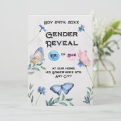 Aquarelle Floral Butterfly Invitation (Debout devant)