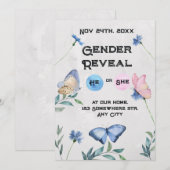 Aquarelle Floral Butterfly Invitation (Devant / Derrière)