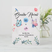Aquarelle Floral Butterfly Invitation (Debout devant)