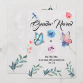 Aquarelle Floral Butterfly Invitation (Devant / Derrière)