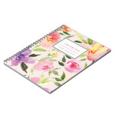 Aquarelle Floral Carnet personnalisé (Côté gauche)