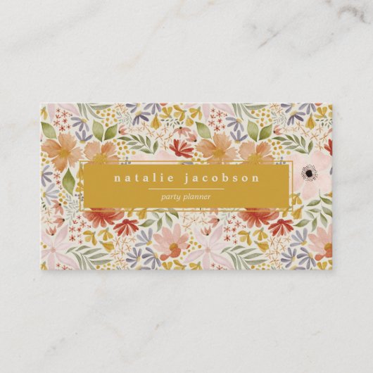 Aquarelle Floral Carte de visite (Devant)