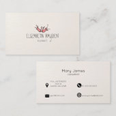 aquarelle Floral carte de visite (Devant / Derrière)