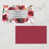 Aquarelle Floral Carte de visite personnalisé (Devant / Derrière)