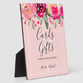 Aquarelle Floral Cartes et Cadeaux Rose Plaque (Côté)