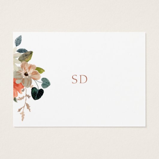 Aquarelle Floral Code Robe Carte de boîtier (Dos)