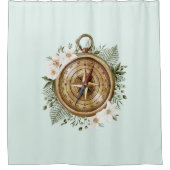 Aquarelle Floral Compas Douche rideau (Devant)