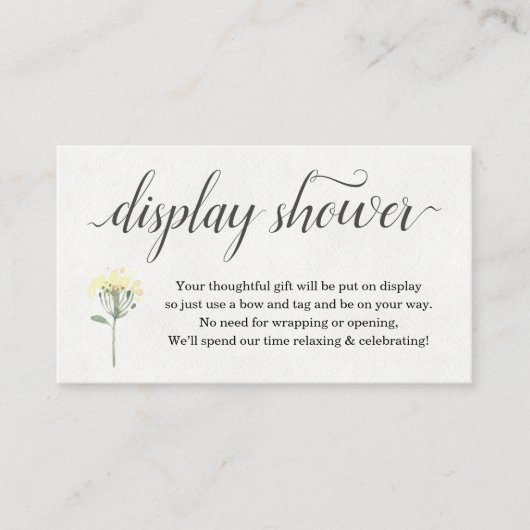 Aquarelle Floral Display Douche Invitation Inserti (Devant)
