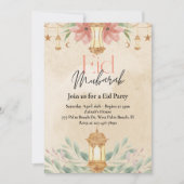 Aquarelle Floral Eid Party Invitation (Devant)