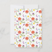 Aquarelle Floral Espagne Fiesta Wedding Carte RSVP (Dos)