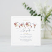 Aquarelle Floral et Baby shower d'or Invitation (Debout devant)