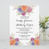 Aquarelle Floral Faire-part de mariage brillant (Debout devant)