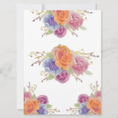 Aquarelle Floral Faire-part de mariage brillant (Dos)