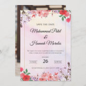 Aquarelle Floral Faire-part de mariage élégant (Devant / Derrière)