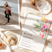 Aquarelle Floral Faire-part de mariage tropicale