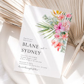 Aquarelle Floral Faire-part de mariage tropicale