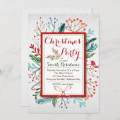 Aquarelle Floral Fête de Noël Invitation (Devant / Derrière)