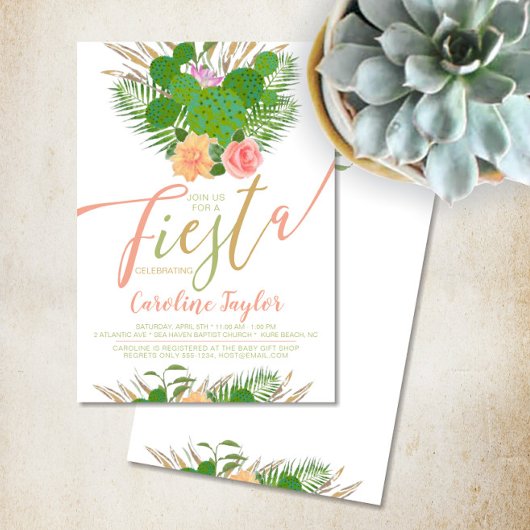 Aquarelle Floral Fiesta Baby shower Invitation