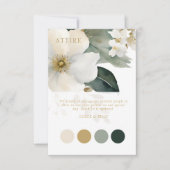 Aquarelle Floral Gold Folid Mariage Carte d'ensemb (Devant)