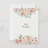 Aquarelle Floral & Gold Script Wedding Réponse RSV (Dos)