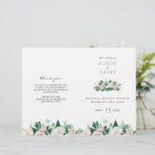 Aquarelle Floral Green Programme de mariage plié (Debout devant)